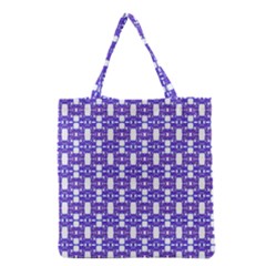Purple  White  Abstract Pattern Grocery Tote Bag by BrightVibesDesign