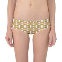 Yellow  White  Abstract Pattern Classic Bikini Bottoms by BrightVibesDesign