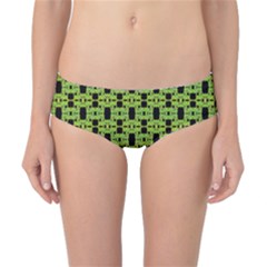 Green Black Abstract Pattern Classic Bikini Bottoms by BrightVibesDesign