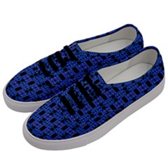 Blue Black Abstract Pattern Men s Classic Low Top Sneakers by BrightVibesDesign