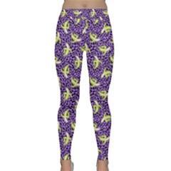 Banana Animal Print Pattern Purple Classic Yoga Leggings by trulycreative