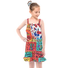 Need Coffee Kids  Overall Dress by Amoreluxe