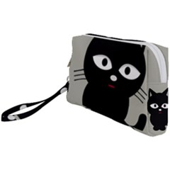 Cat Pet Cute Black Animal Wristlet Pouch Bag (small)