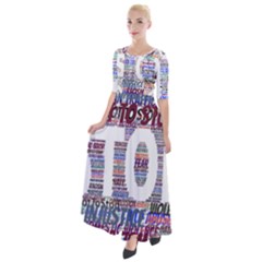 Human Trafficking In Blue Classic Logo Final Half Sleeves Maxi Dress by gottostop