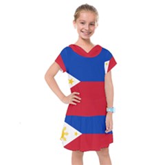 Philippines Flag Filipino Flag Kids  Drop Waist Dress by FlagGallery
