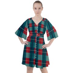 Pattern Texture Plaid Boho Button Up Dress by Mariart
