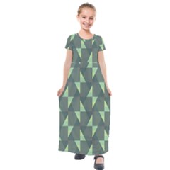 Texture Triangle Kids  Short Sleeve Maxi Dress by Alisyart