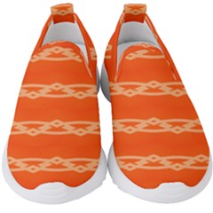 Pattern Orange Kids  Slip On Sneakers by HermanTelo