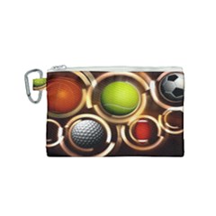 Sport Ball Tennis Golf Football Canvas Cosmetic Bag (small)