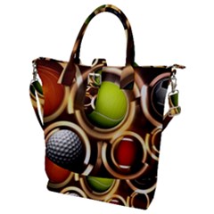 Sport Ball Tennis Golf Football Buckle Top Tote Bag by HermanTelo