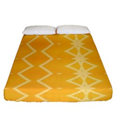 Pattern Yellow Fitted Sheet (queen Size)