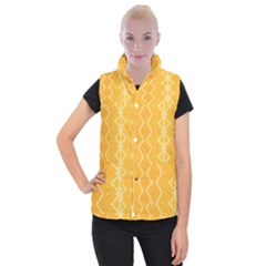 Pattern Yellow Women s Button Up Vest by HermanTelo