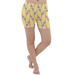 Yellow Pink Lightweight Velour Yoga Shorts by HermanTelo