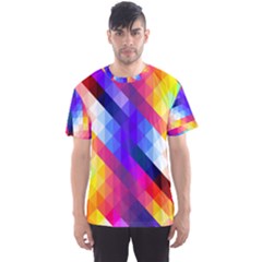 Abstract Blue Background Colorful Pattern Men s Sports Mesh Tee