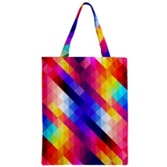 Abstract Blue Background Colorful Pattern Zipper Classic Tote Bag
