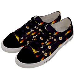 Flower Buds Floral Background Men s Low Top Canvas Sneakers by HermanTelo