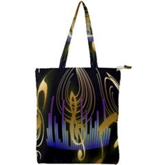 Background Level Clef Note Music Double Zip Up Tote Bag