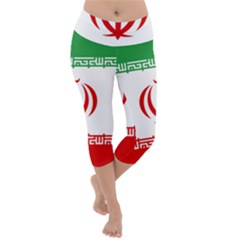 Vertical Flag Of Iran Lightweight Velour Capri Yoga Leggings by abbeyz71