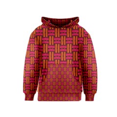 Pattern Red Background Structure Kids  Pullover Hoodie by HermanTelo