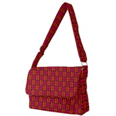 Pattern Red Background Structure Full Print Messenger Bag (l)