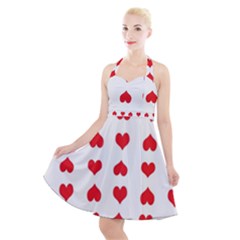Heart Red Love Valentines Day Halter Party Swing Dress 