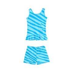 Pattern Texture Blue Kids  Boyleg Swimsuit