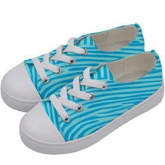 Pattern Texture Blue Kids  Low Top Canvas Sneakers