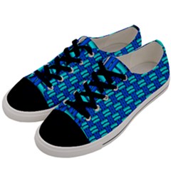 Pattern Graphic Background Image Blue Men s Low Top Canvas Sneakers