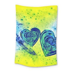 Heart Emotions Love Blue Small Tapestry by HermanTelo