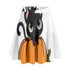 Halloween Cute Cat High Waist Skirt