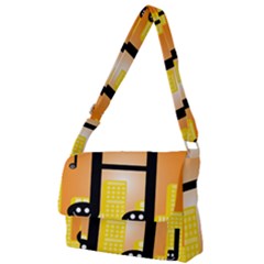 Abstract Anthropomorphic Art Full Print Messenger Bag (l)