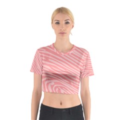 Pattern Texture Pink Cotton Crop Top by HermanTelo