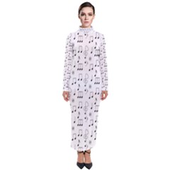 Music Notes Background Wallpaper Turtleneck Maxi Dress by HermanTelo