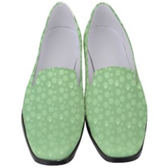 Background Polka Green Women s Classic Loafer Heels