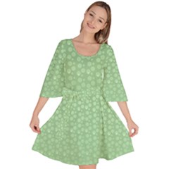 Background Polka Green Velour Kimono Dress