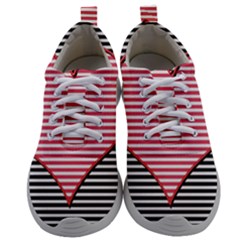Heart Stripes Symbol Striped Mens Athletic Shoes by HermanTelo