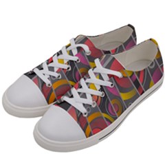 Abstract Colorful Background Grey Women s Low Top Canvas Sneakers