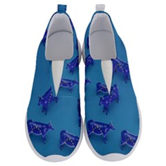 Cow Illustration Blue No Lace Lightweight Shoes