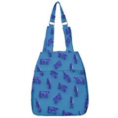 Cow Illustration Blue Center Zip Backpack