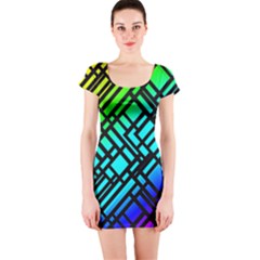 Background Texture Colour Short Sleeve Bodycon Dress by HermanTelo
