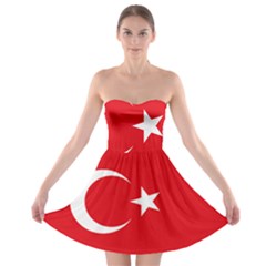 Vertical Flag Of Turkey Strapless Bra Top Dress by abbeyz71