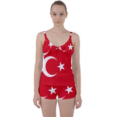 Vertical Flag Of Turkey Tie Front Two Piece Tankini by abbeyz71