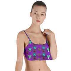 Peace Is Cool Again And Decorative Flowers Layered Top Bikini Top  by pepitasart
