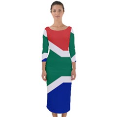 South Africa Flag Quarter Sleeve Midi Bodycon Dress by FlagGallery