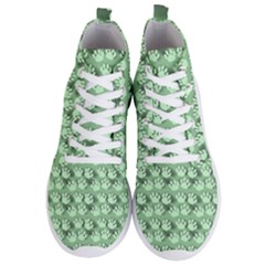 Pattern Texture Feet Dog Green Men s Lightweight High Top Sneakers by HermanTelo