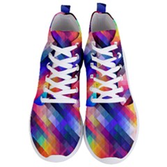 Abstract Background Colorful Pattern Men s Lightweight High Top Sneakers