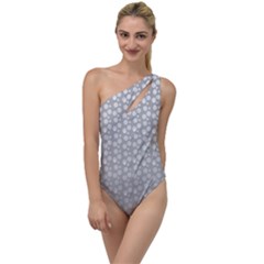 Background Polka Grey To One Side Swimsuit