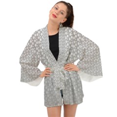Background Polka Grey Long Sleeve Kimono