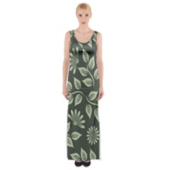 Flowers Pattern Spring Nature Thigh Split Maxi Dress by HermanTelo