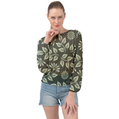 Flowers Pattern Spring Nature Banded Bottom Chiffon Top by HermanTelo